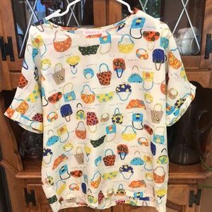 Small Allegra silky colorful purse pattern top